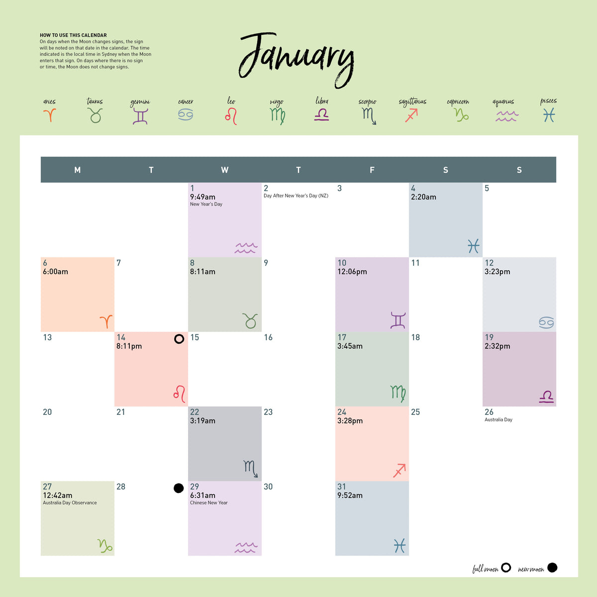 WellBeing Astrology 2025 Calendar - Paper Pocket – wellbeingshop.com.au