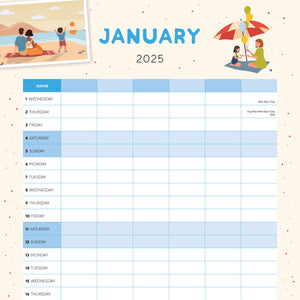 Family Planner Calendar 2025 Internal Image