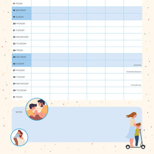 Family Planner Calendar 2025 January